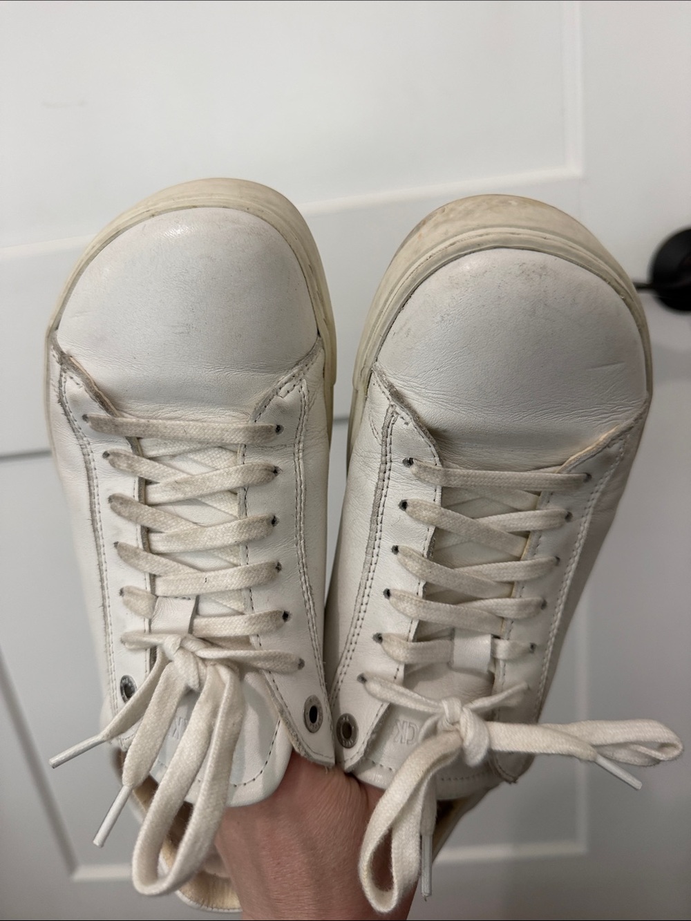 Birkenstock White Leather Lace-Up Sneakers Size 38 - Picture 4 of 4